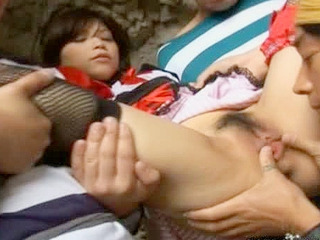 Hotaru Akane's deep throat session with horny pirates